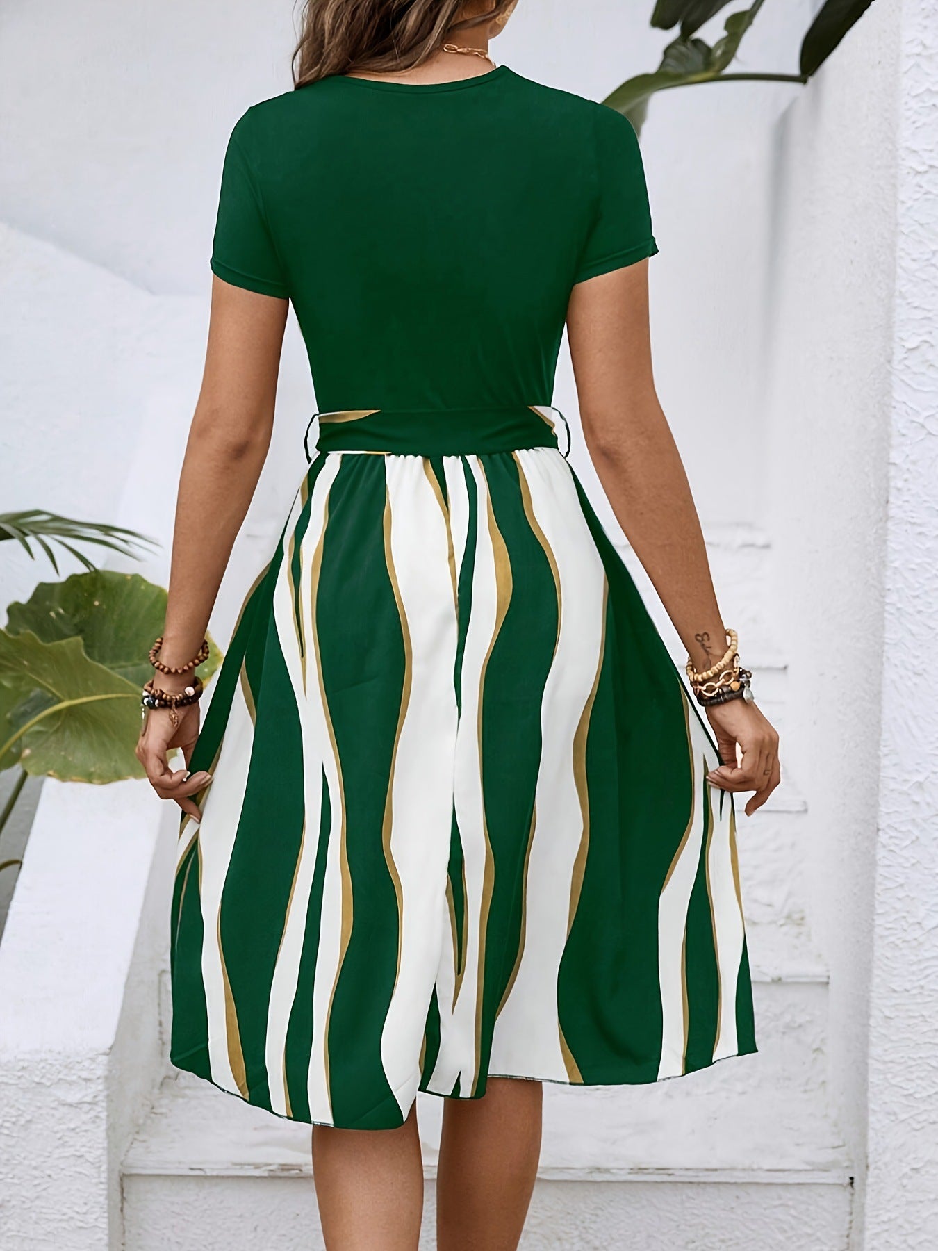 Multi-color Printed Strap Dress
