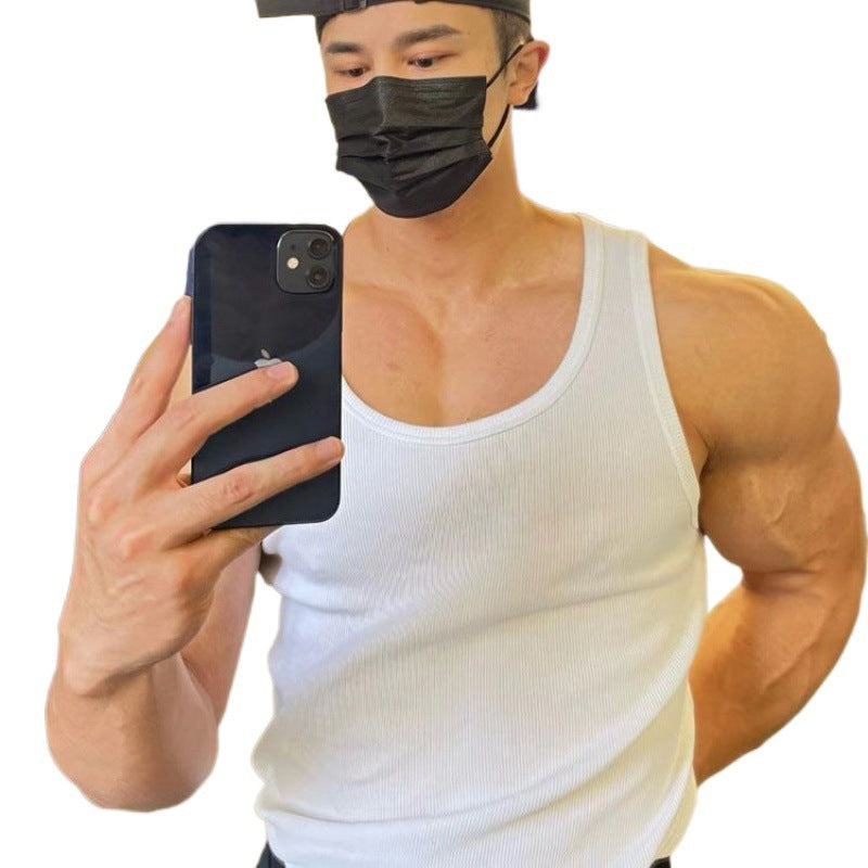 Thick Thread Fitted Stretch Sleeveless shirt
