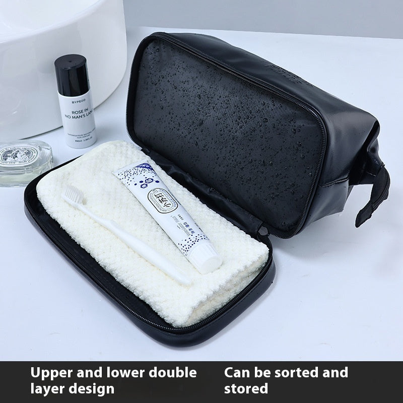 Men's Toiletry Bag British Style Double Layer Large Capacity