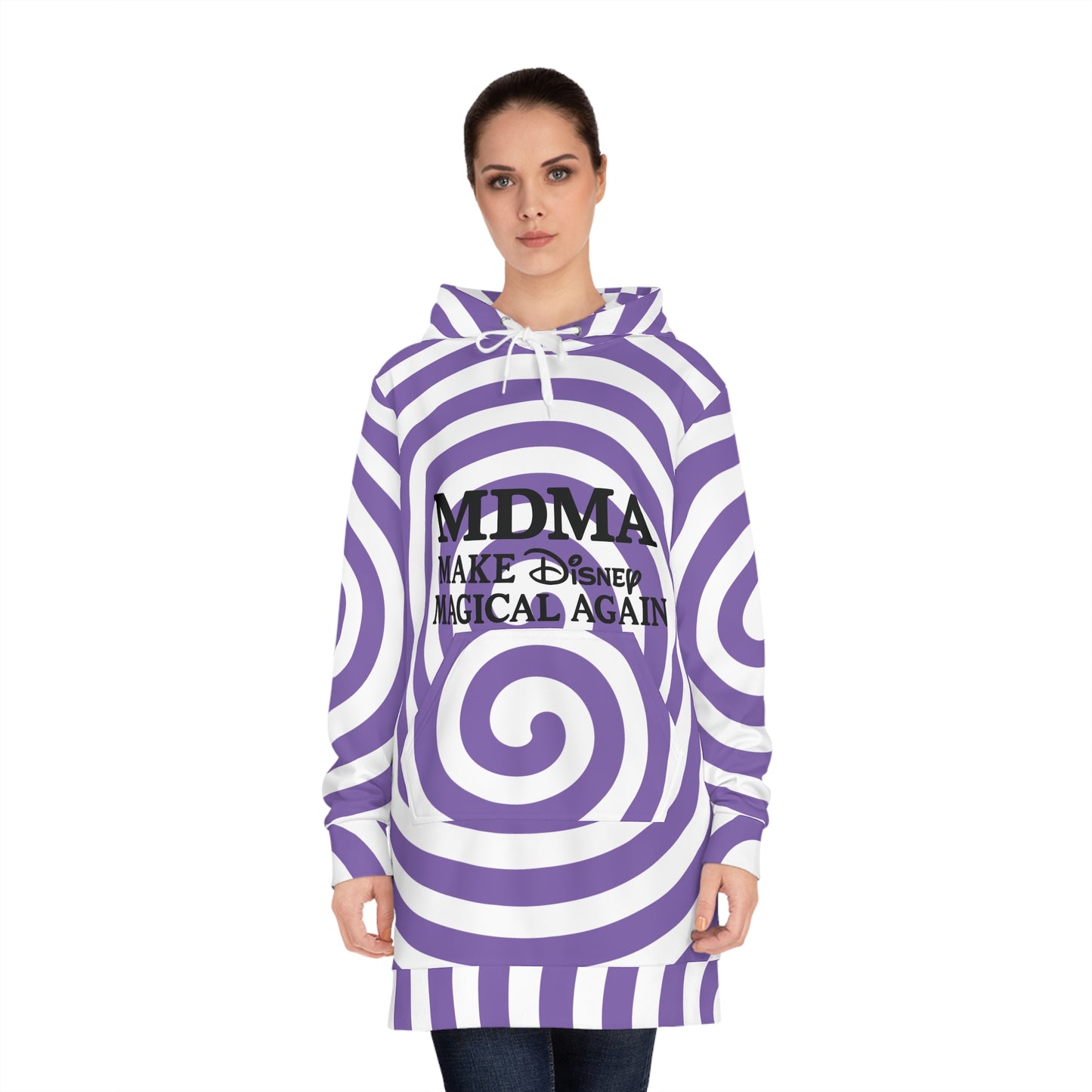 Women's Hoodie Dress - MDMA Make Disney Magical Again, Unique Casual Dress, Cozy Fashion, Gifts for Disney Fans, Fun Theme Park Wear