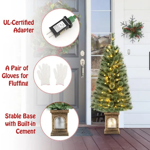 4 Feet Pre-Lit Potted Christmas