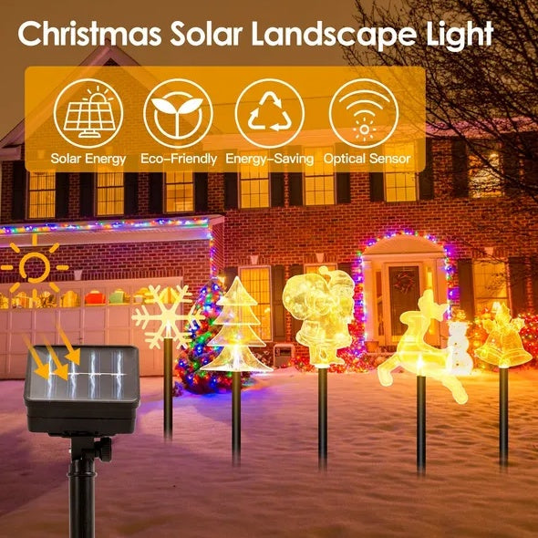 5Pcs Mixed Christmas Decoration Light Solar Stake Light