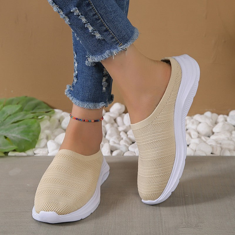 Mesh Half Slippers Summer Wedge