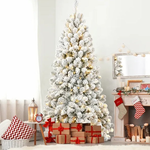 5ft Pre-lit Flocked Artificial Christmas Tree Environmentally Friendly Fireproof