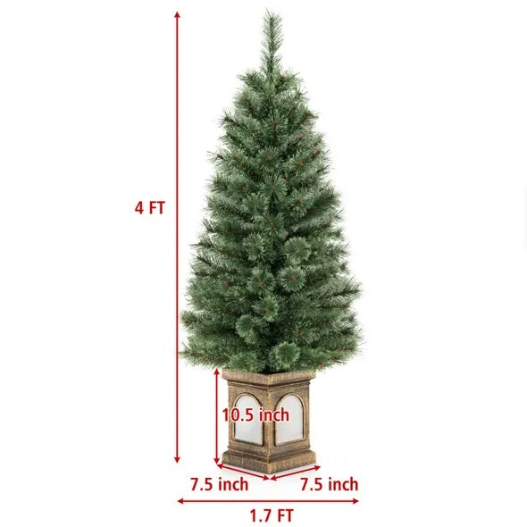 4 Feet Pre-Lit Potted Christmas