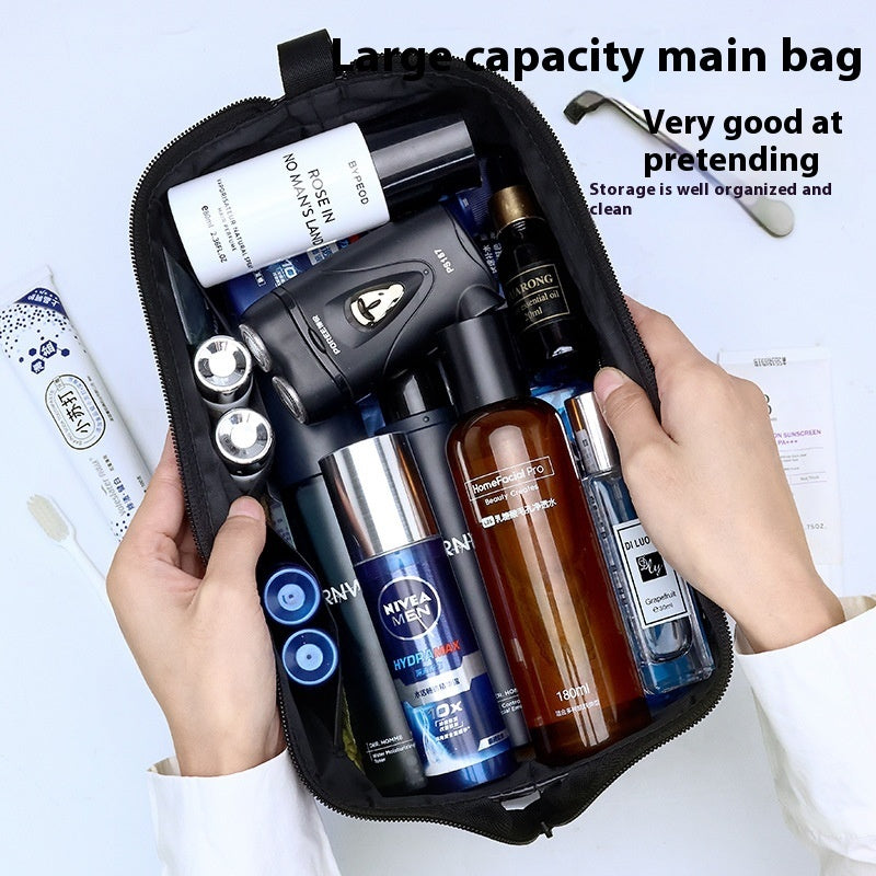 Men's Toiletry Bag British Style Double Layer Large Capacity