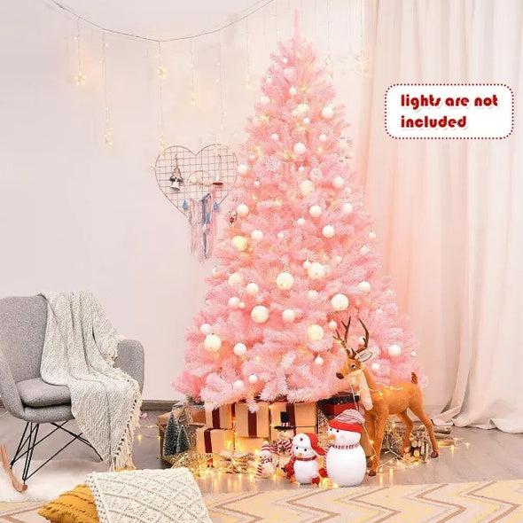 7.5 Feet Hinged Artificial Christmas Tree PINK