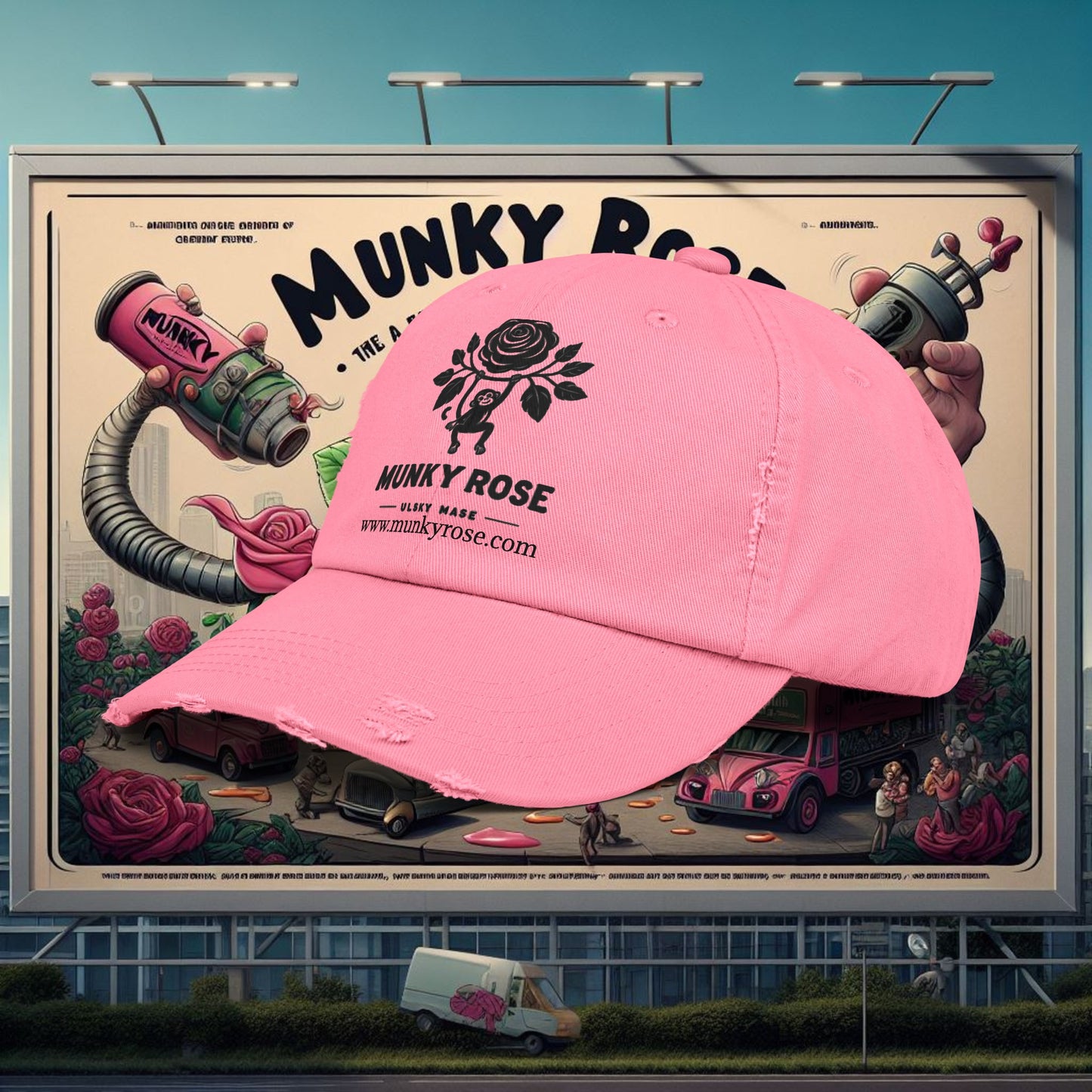 MunkyRose Unisex Distressed Cap