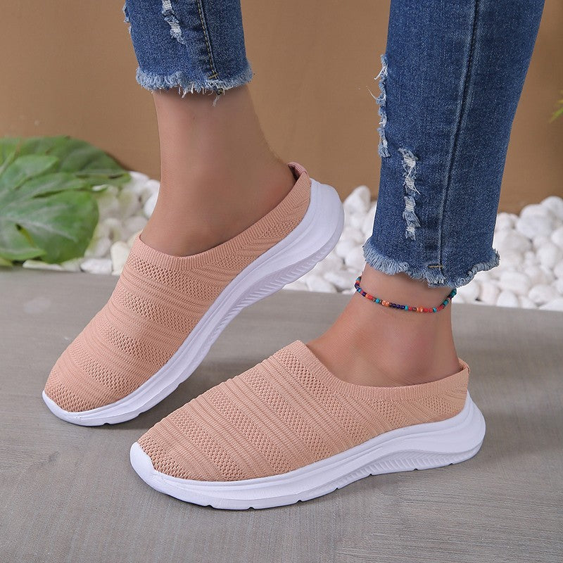 Mesh Half Slippers Summer Wedge