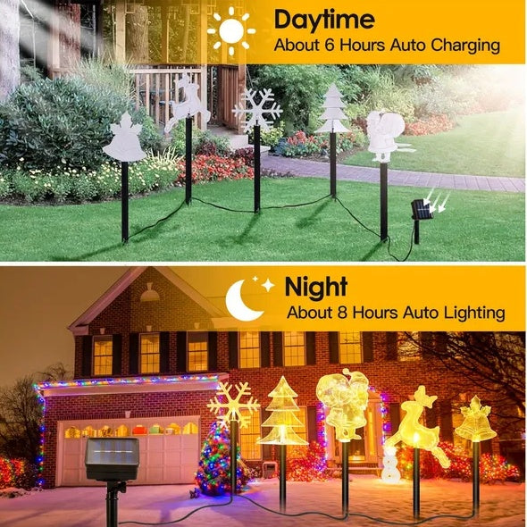 5Pcs Mixed Christmas Decoration Light Solar Stake Light
