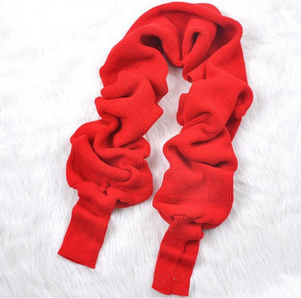 Knitted Wool Scarf Shawl With Sleeves