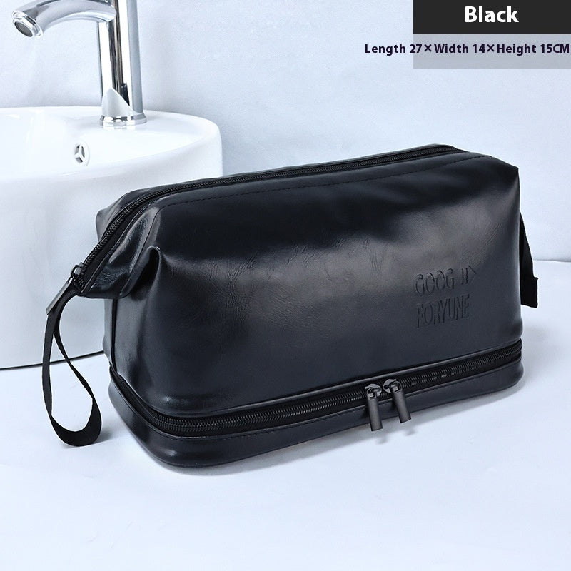 Men's Toiletry Bag British Style Double Layer Large Capacity