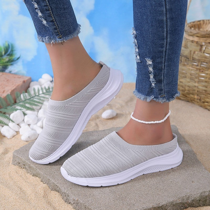 Mesh Half Slippers Summer Wedge