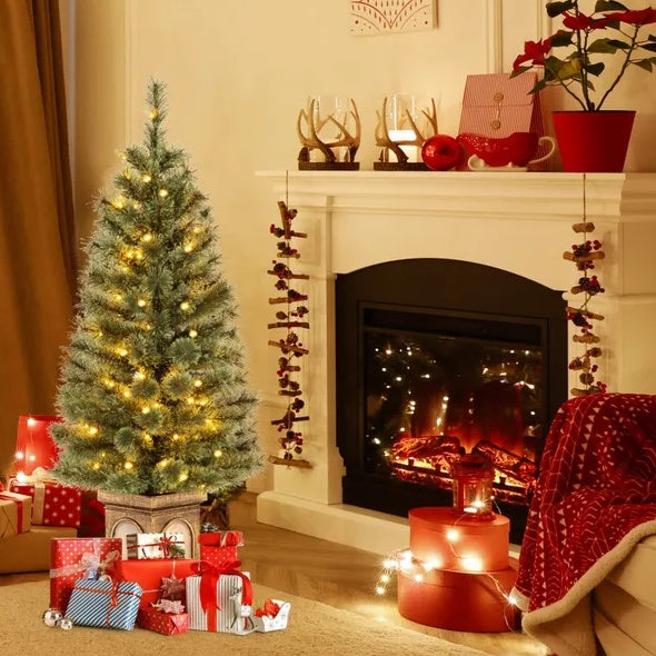 4 Feet Pre-Lit Potted Christmas