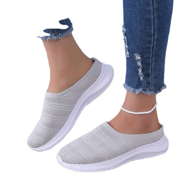 Mesh Half Slippers Summer Wedge