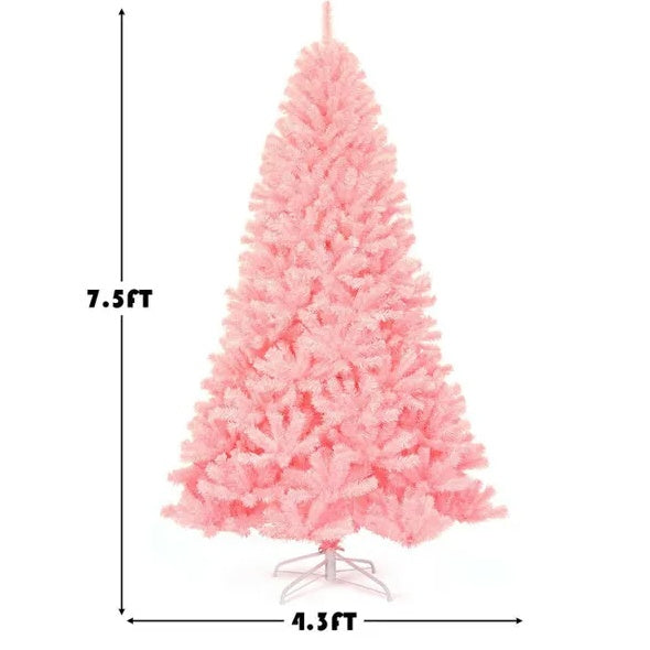 7.5 Feet Hinged Artificial Christmas Tree PINK