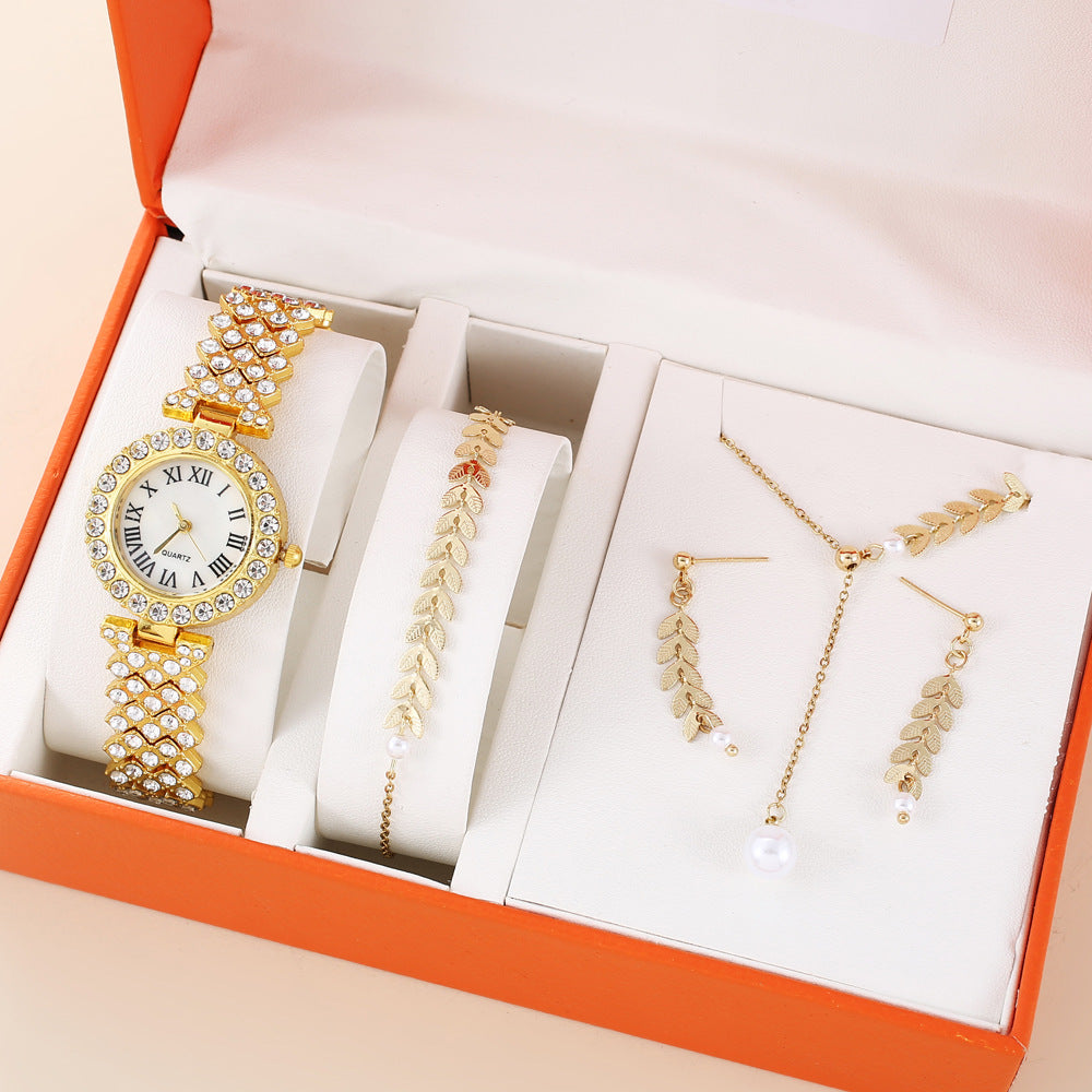 Rhinestone Quartz Bracelet Wrist Watch For Women