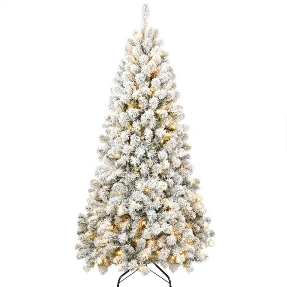 5ft Pre-lit Flocked Artificial Christmas Tree Environmentally Friendly Fireproof