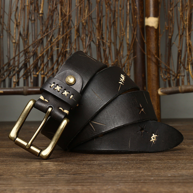 Washed-out Vintage Cow Leather Belt
