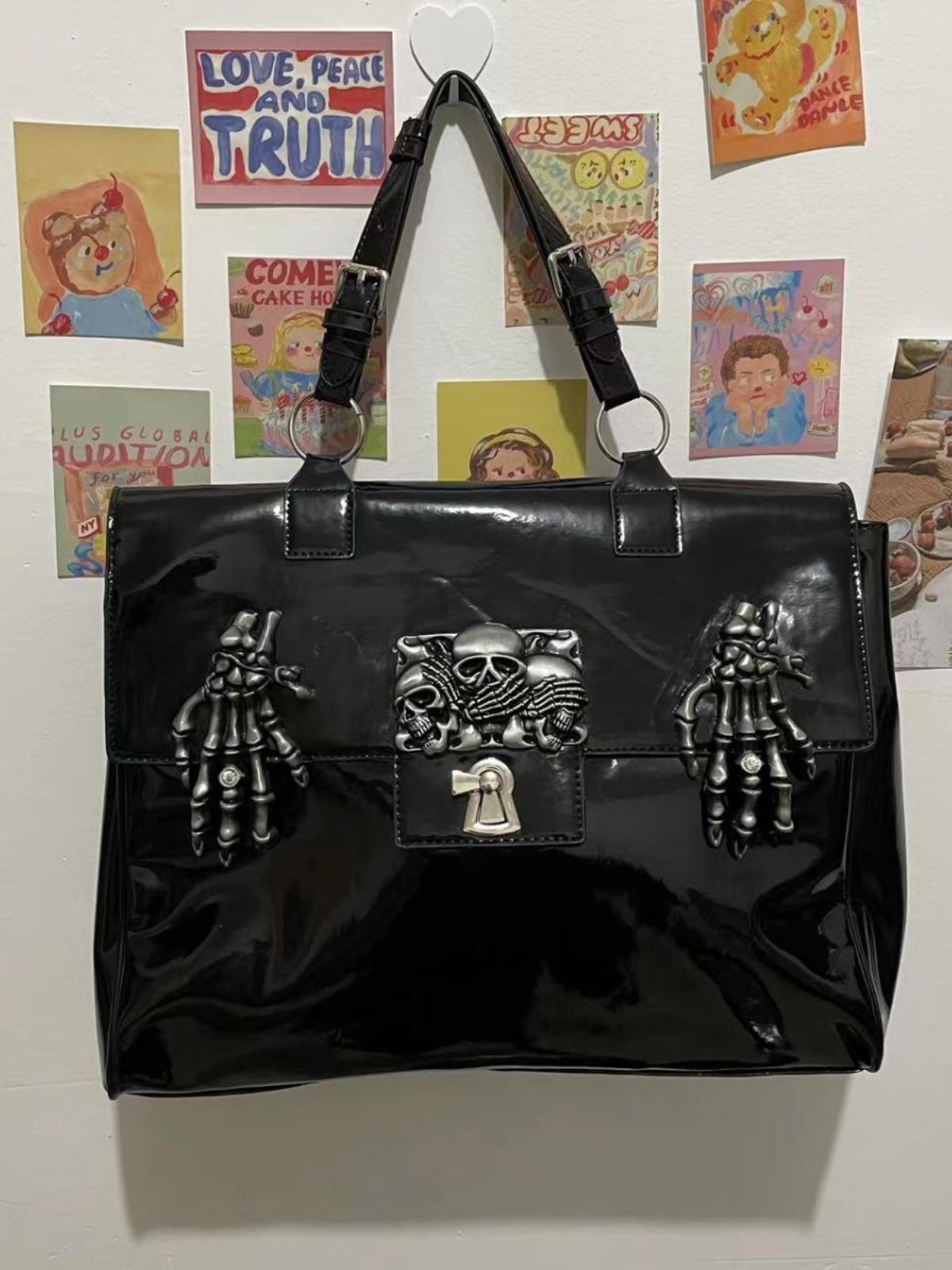 Patent Leather Large Capacity Handbag
