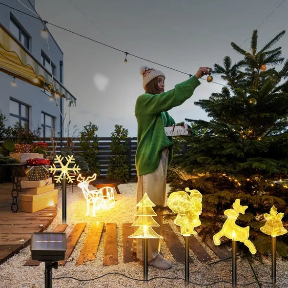 5Pcs Mixed Christmas Decoration Light Solar Stake Light