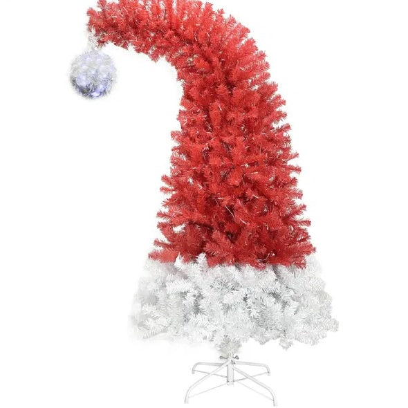 6FT Bent Top Christmas Tree-Santa Hat Style 300 LED Lights