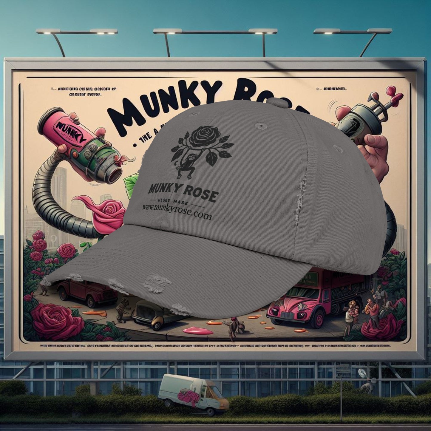 MunkyRose Unisex Distressed Cap