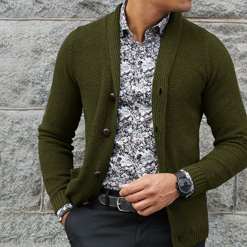 Men's Cardigan Single-breasted Sweater Top