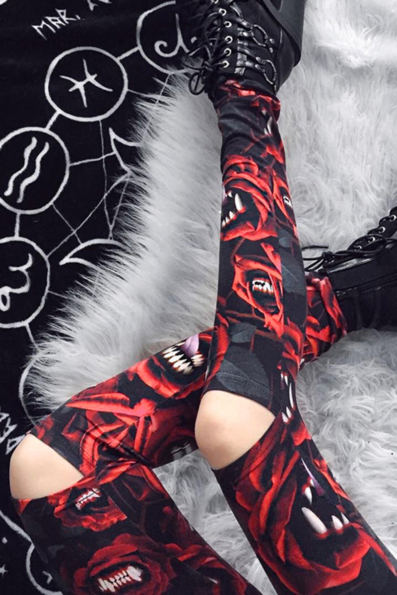 Rose/Tongue Gothic ladies tights