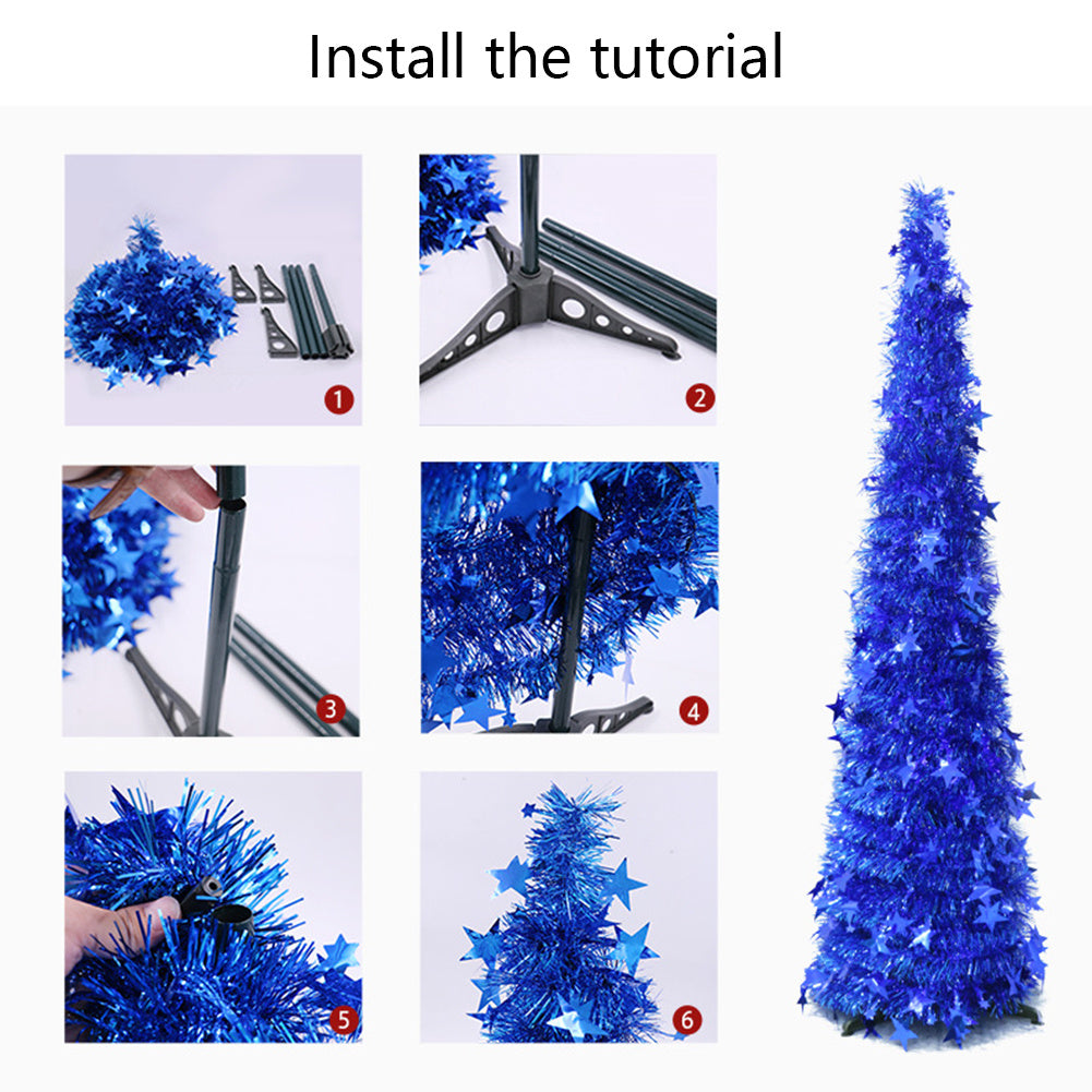 Tinsel Up Christmas Tree With Stand