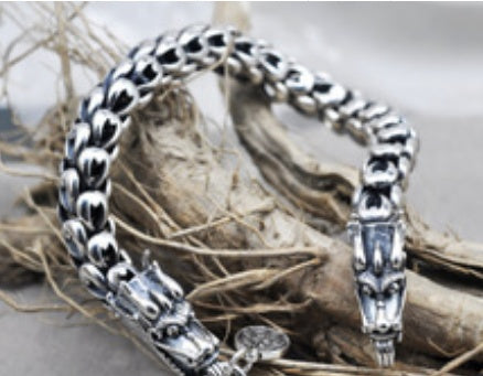 S925 silver bold men's faucet bracelet