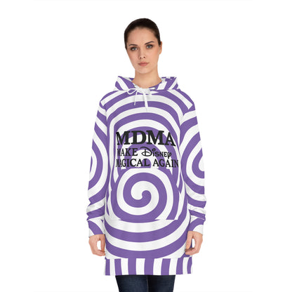 Women's Hoodie Dress - MDMA Make Disney Magical Again, Unique Casual Dress, Cozy Fashion, Gifts for Disney Fans, Fun Theme Park Wear