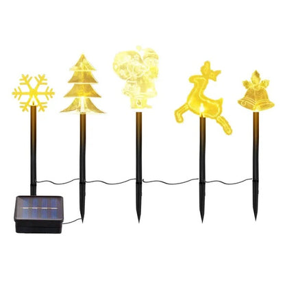 5Pcs Mixed Christmas Decoration Light Solar Stake Light