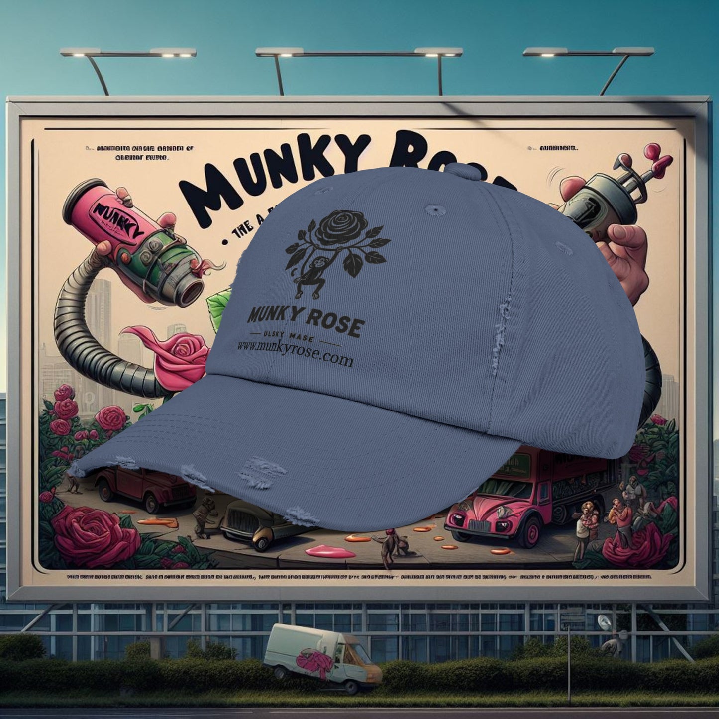 MunkyRose Unisex Distressed Cap