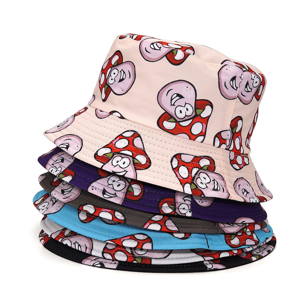 Cartoon Mushroom Double-sided Bucket Hat