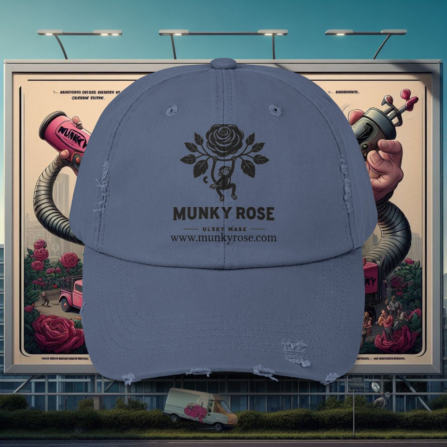 MunkyRose Unisex Distressed Cap