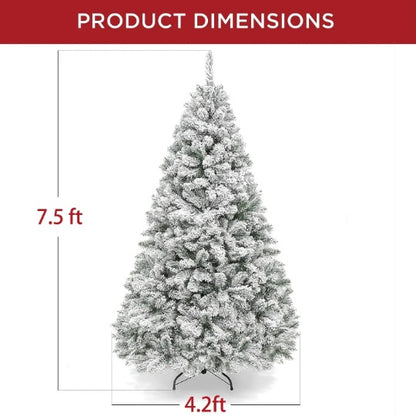 7.5ft Snow Flocked Christmas Tree Unlit