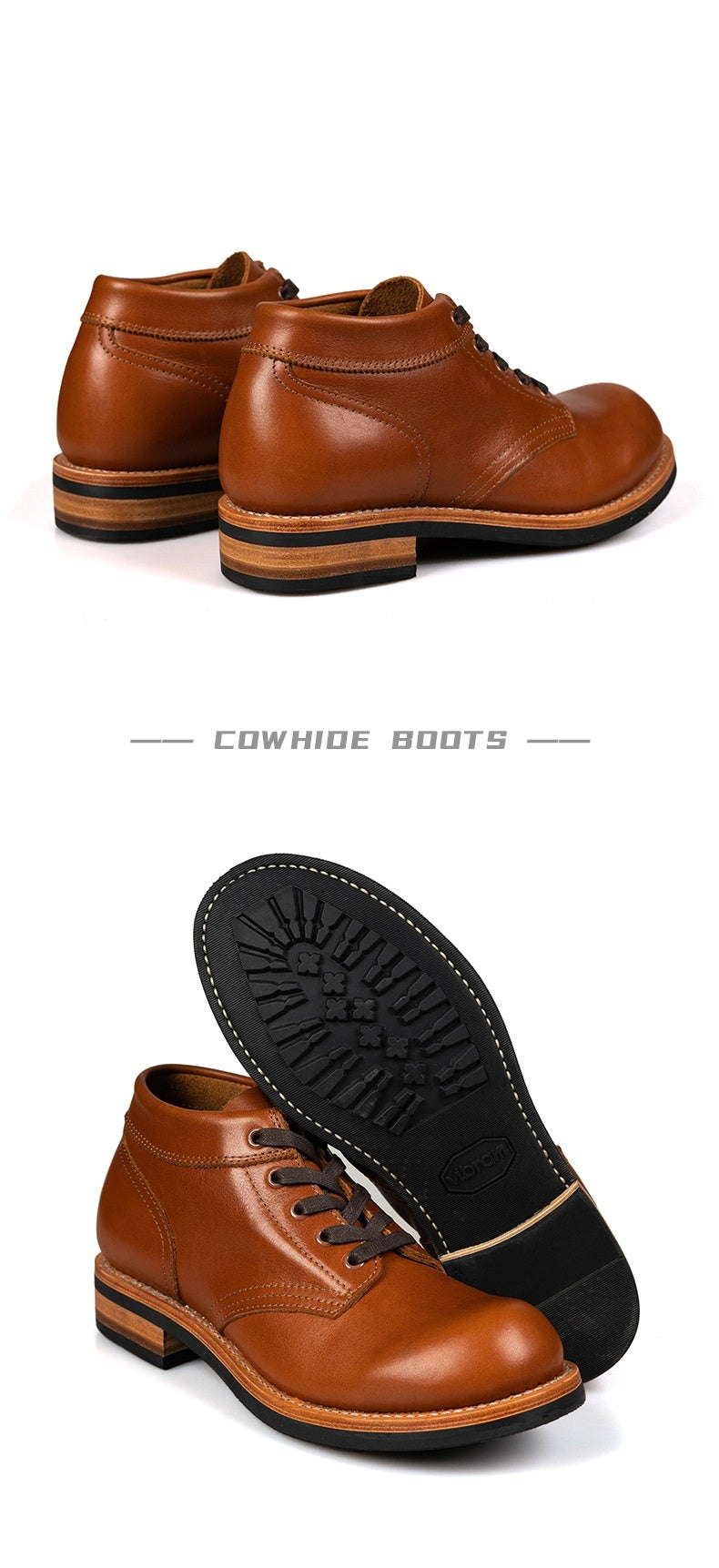 Men's Leather Low-top Short Boot