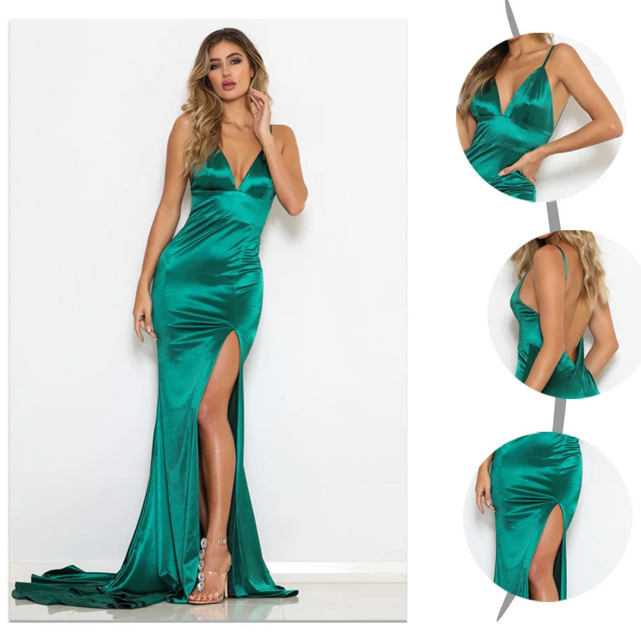 V-neck Split Banquet/Evening Dress