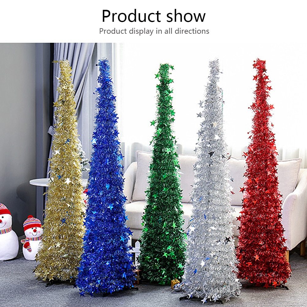 Tinsel Up Christmas Tree With Stand