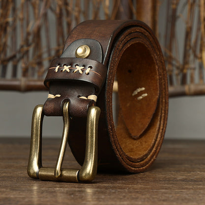 Washed-out Vintage Cow Leather  Belt