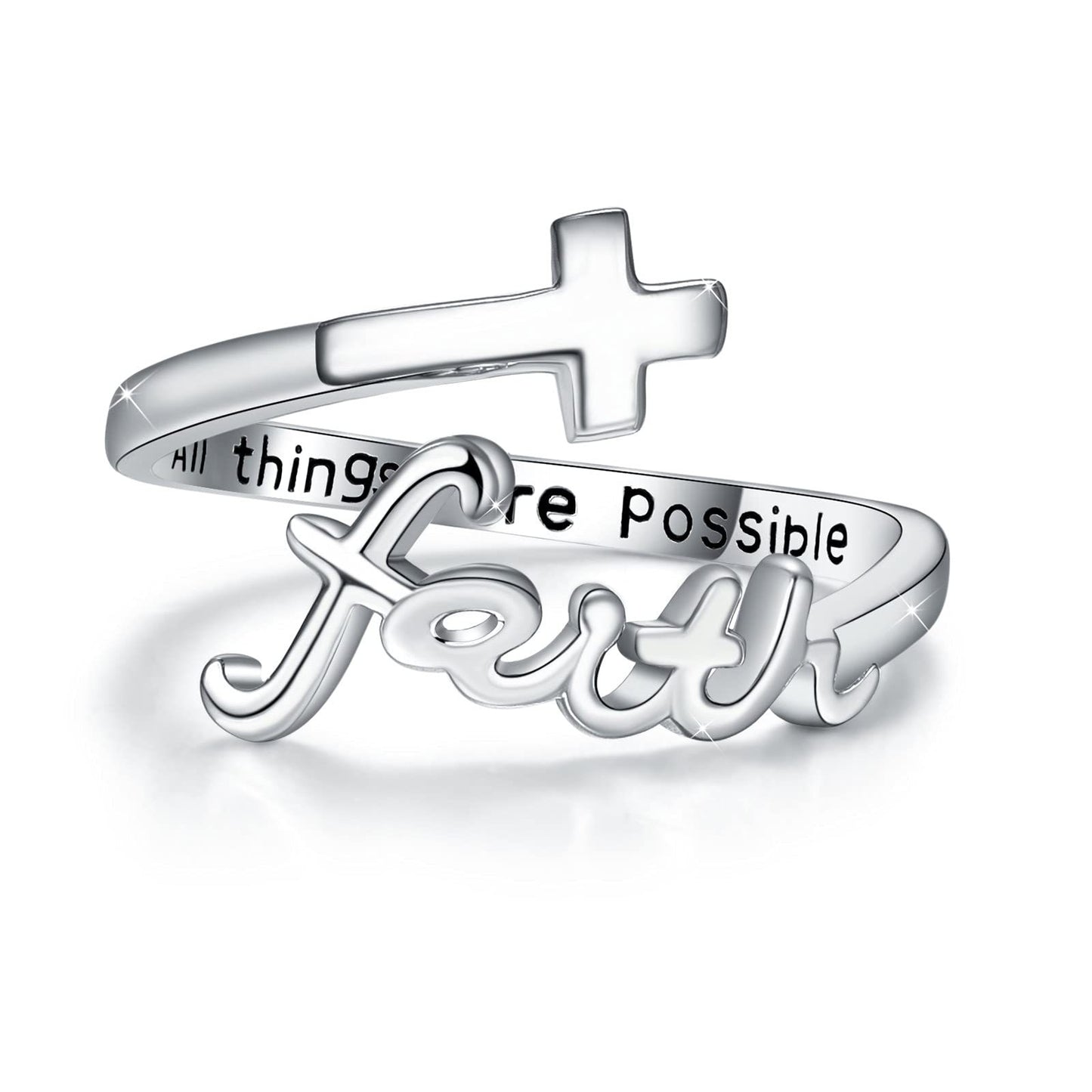 Cross Ring 925 Sterling Silver Adjustable