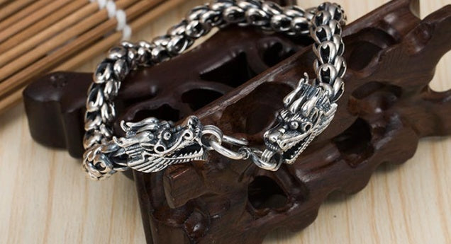 S925 silver bold men's faucet bracelet