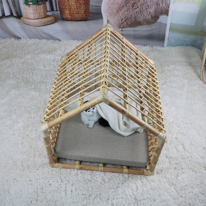 Rattan Hut For Cats And Small Dogs