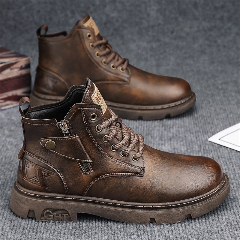 Retro British Style High Cut Martin Boots For Men