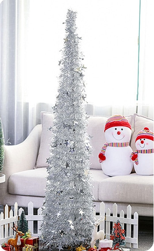 Tinsel Up Christmas Tree With Stand