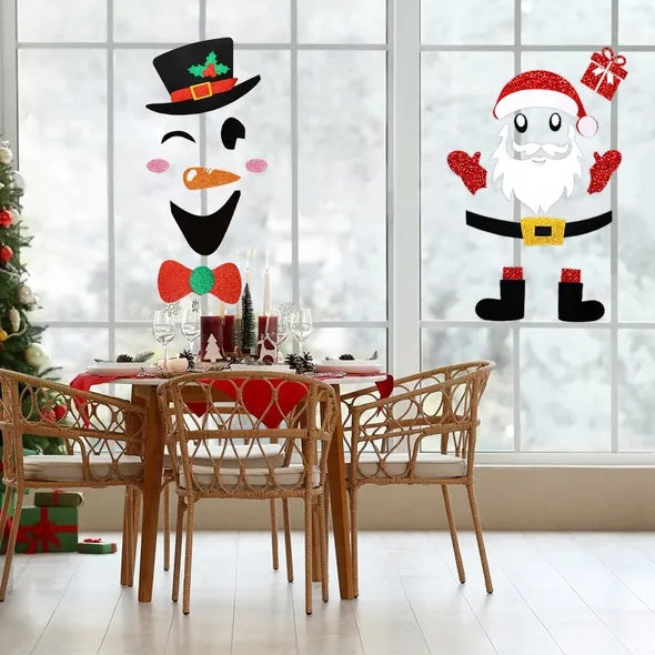 Christmas Door Stickers Self-Adhesive (Door Window Refrigerator Decorations)