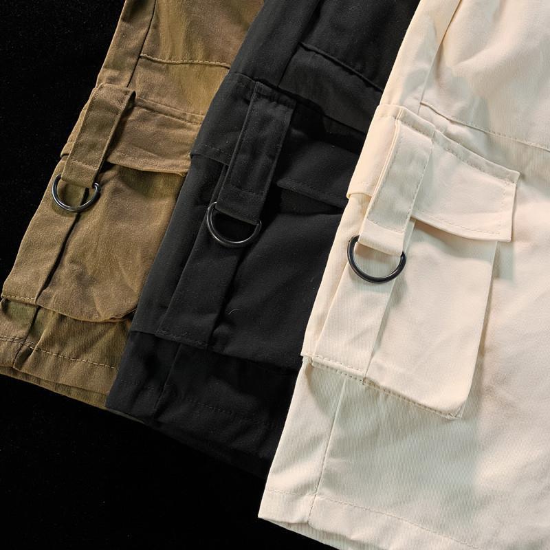 Summer Retro Multi-pocket Workwear Shorts