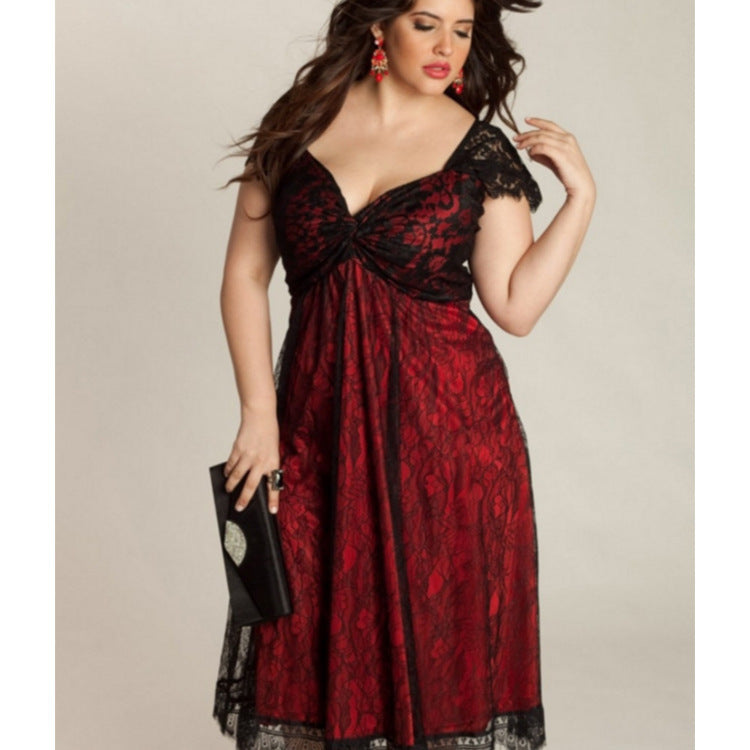 Gothic Extended Size Lace Dress