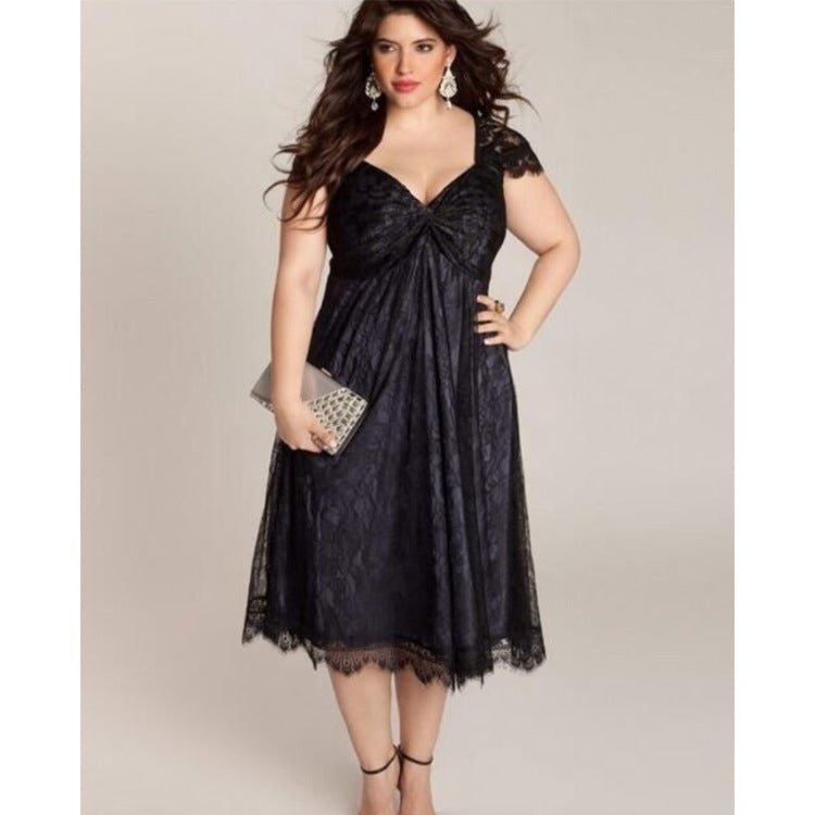 Gothic Extended Size Lace Dress